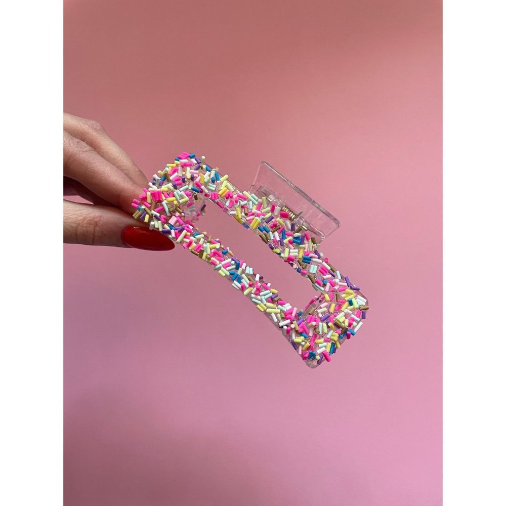 Confetti Sprinkle Hair Claw Clip Hair Accessories Birthday Gift - Picture 1 of 6